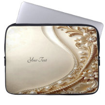 Elegante goldene verzierte Blumen-Laptop-Hülle