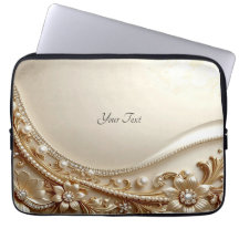 Elegante goldene verzierte Blumen-Laptop-Hülle