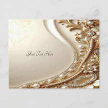 Elegante goldene verzierte Blumenpostkarte
