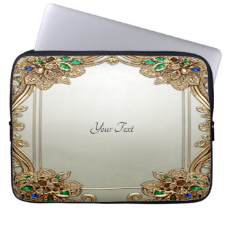 Elegante goldene verzierte Laptoptasche Laptopschutzhülle