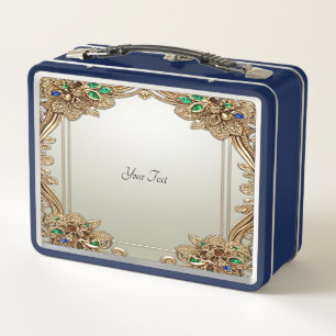 Elegante goldene verzierte Lunchbox