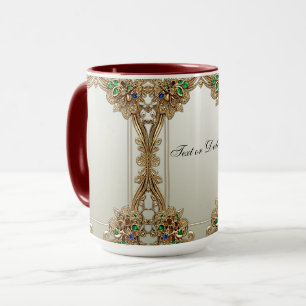 Elegante goldene verzierte Tasse