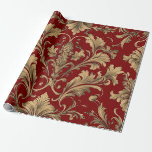 Elegante Goldene Vintage-Damaskusse Geschenkpapier
