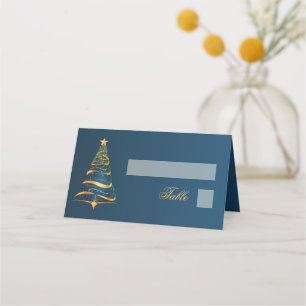 Elegante goldene Weihnachtsbaum-Hochzeit Chic Platzkarte