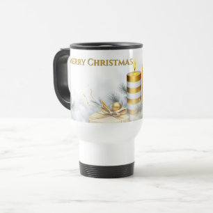 Elegante goldene Weihnachtsdekoration Reisebecher