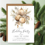 Elegante Goldene Weihnachtsfeier Einladung<br><div class="desc">Diese elegante Weihnachtsfeier-Einladung enthält eine Gruppe von Weihnachtsschmuck-Set auf weißem Hintergrund. Die Einladung ist ideal,  um Ihre Freunde und Familie zu einer festlichen Ansammlung einzuladen. Das Gesamtdesign ist festlich und raffiniert,  und die Einladung wird Ihre Gäste begeistern.</div>