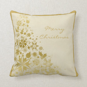 Elegante goldene Weihnachtsfunken Kissen
