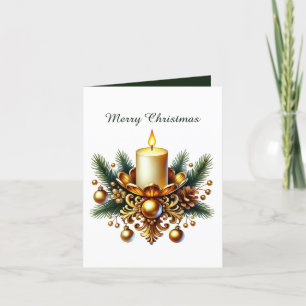 Elegante goldene Weihnachtskerze Feiertagskarte