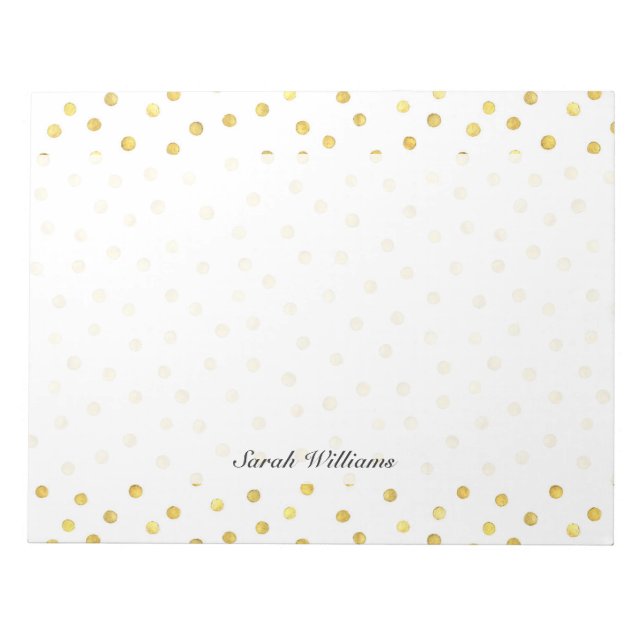 Elegante Goldenen Foil Confetti Dots Notizblock (Vorderseite)