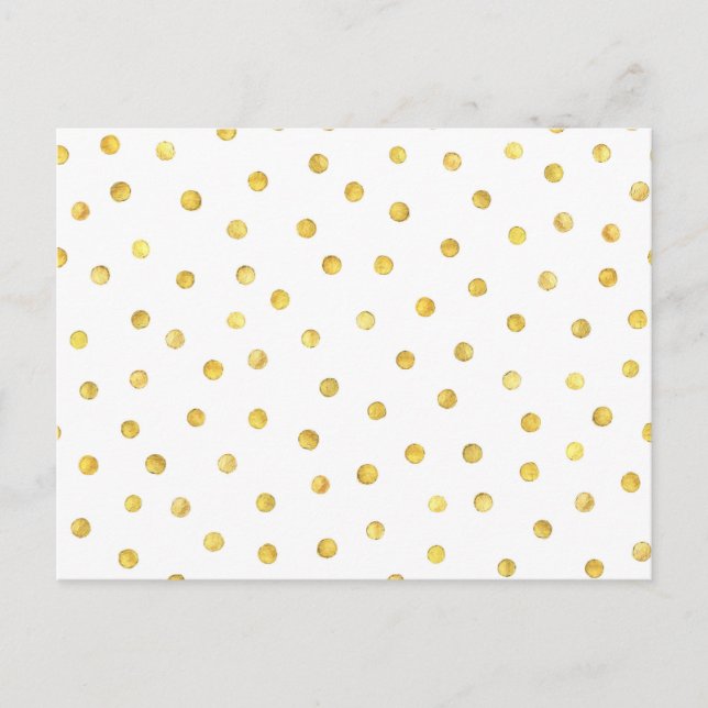 Elegante Goldenen Foil Confetti Dots Postkarte (Vorderseite)
