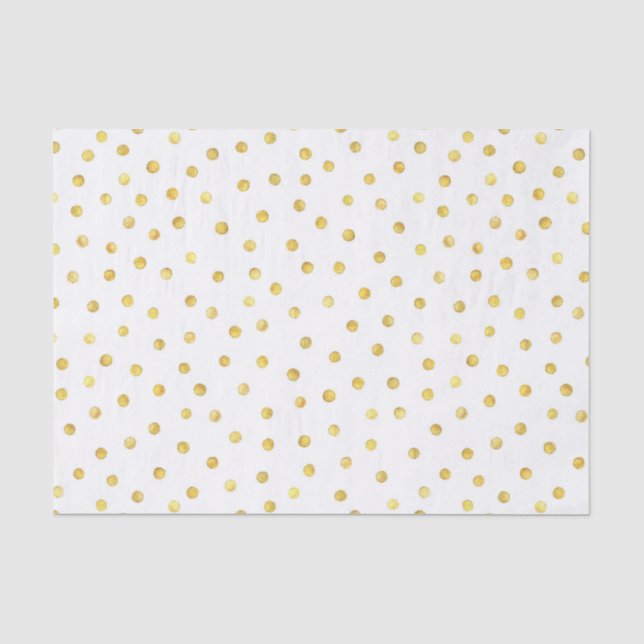 Elegante Goldenen Foil Confetti Dots Seidenpapier (Vorderseite)