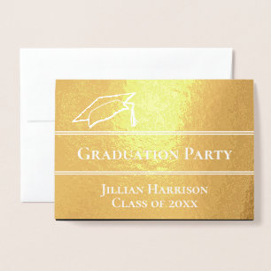 Elegante Goldfolie-Abschlussfeier-Einladung Folienkarte
