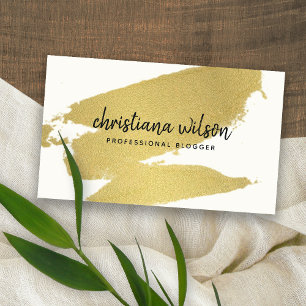 ELEGANTE GOLDFOLIE BLACK BRUSH STROKE KALLIGRAPHIE VISITENKARTE