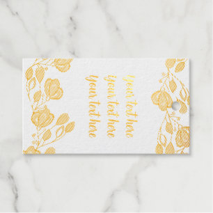 Elegante Goldfolie-Blumengeschenkkarte – Anpassbar Geschenkanhänger