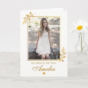 Elegante Goldfolie Foto-Abschluss Karte