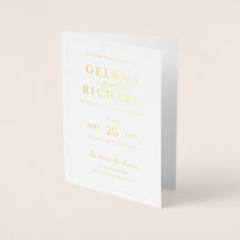 Elegante Goldfolie geklappt Hochzeit Einladung