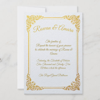 Elegante Goldfolie Hochzeits-Einladungskarte für e Einladung