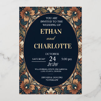 Elegante Goldfolie-Hochzeitseinladung Folieneinladung