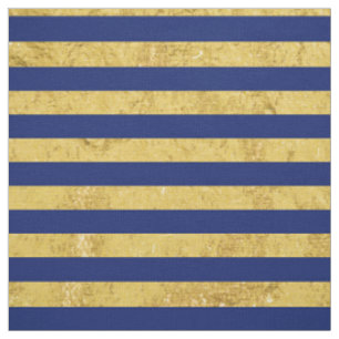 Elegante Goldfolie und blauer Streifen-Muster Stoff