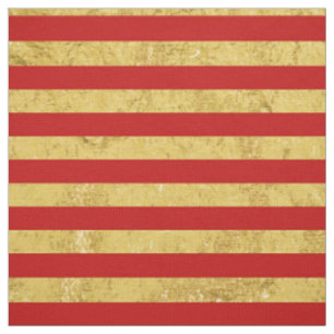 Elegante Goldfolie und rotes Streifen-Muster Stoff