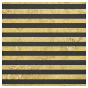 Elegante Goldfolie und schwarzes Streifen-Muster Stoff