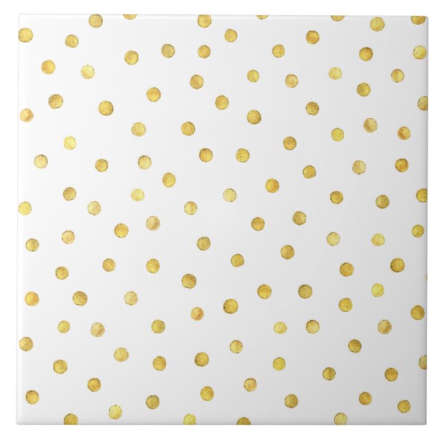 Elegante Goldfolieconfetti-Punkte Fliese (Vorderseite)
