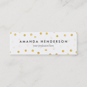 Elegante Goldfolieconfetti-Punkte Mini Visitenkarte