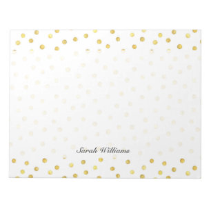 Elegante Goldfolieconfetti-Punkte Notizblock