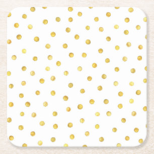 Elegante Goldfolieconfetti-Punkte Rechteckiger Pappuntersetzer