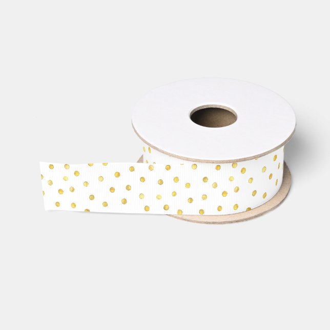 Elegante Goldfolieconfetti-Punkte Ripsband (Spule)