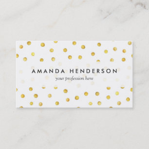 Elegante Goldfolieconfetti-Punkte Visitenkarte