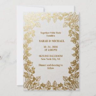 Elegante Goldfolien-Hochzeits-Einladungsvorlage Feiertagskarte