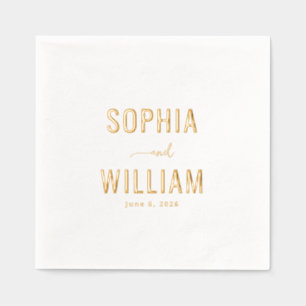 Elegante Goldfolien-Kalligrafie Servietten Mit Folie