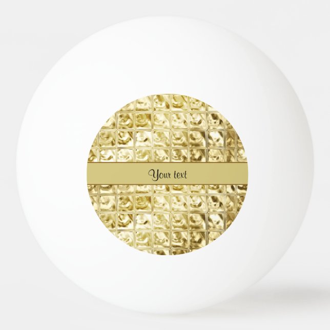 Elegante Goldfolien-Quadrate Tischtennisball (Vorderseite)