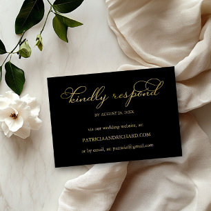 Elegante Goldfolien-Schrift Online-Hochzeits-RSVP- RSVP Karte