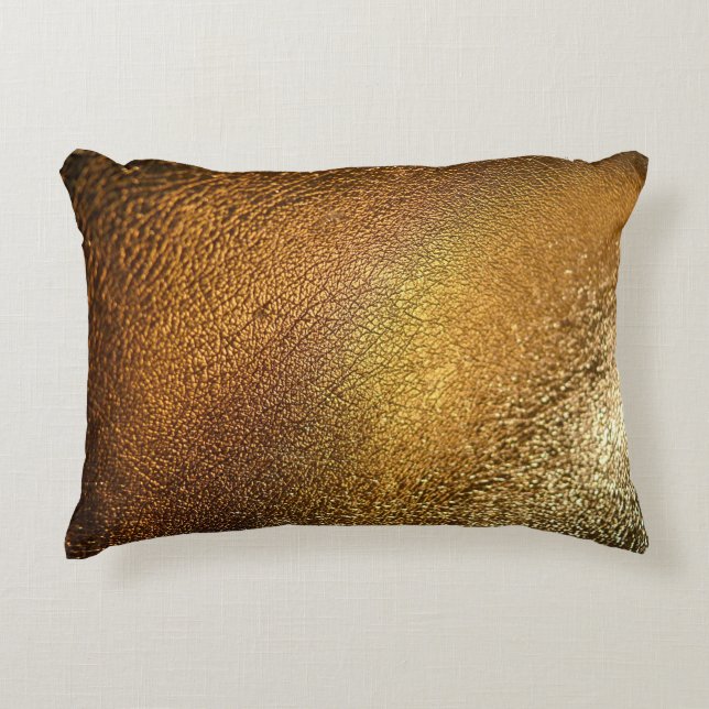 Elegante goldgelbe Ledertextur Dekokissen (Vorderseite)