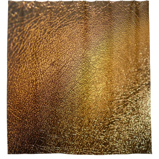 Elegante goldgelbe Ledertextur Duschvorhang (Vorderseite)