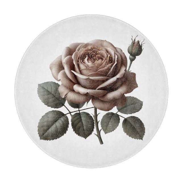 Elegante goldgezinkte neutrale Rose Schneidebrett (Vorderseite)