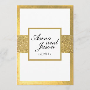 Elegante GoldGlitzer-Hochzeits-Einladung Einladung