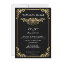 Elegante goldgotische Halloween-Hochzeitseinladung