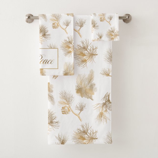 Elegante Goldgravur Badhandtuch Set (Insitu)