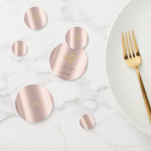 Elegante Goldherzen Roségold Konfetti