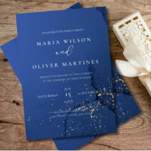 Elegante Goldhochzeit, Minimalistisch Einladung