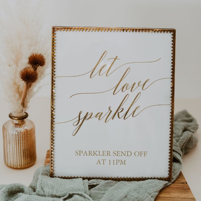 Elegante Goldkalligrafie Gelassen Liebe Sparkle Poster (Von Creator hochgeladen)