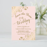 Elegante Goldkalligraphie auf Blush Pink Hochzeit