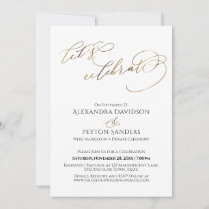 Elegante Goldkalligraphie Feiern wir Empfang Einladung