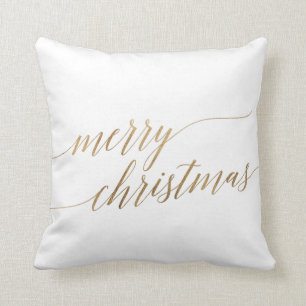 Elegante GoldKalligraphie-frohe Weihnachten Kissen
