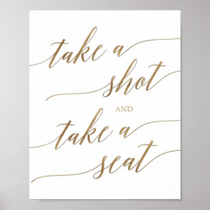 Elegante Goldkalligraphie macht einen Schuss Poster