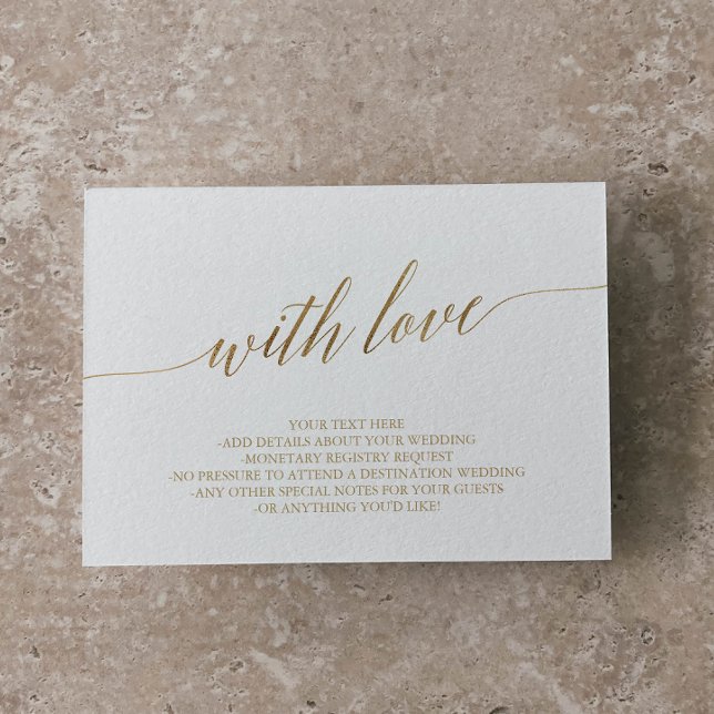 Elegante Goldkalligraphie mit Liebe Details Card Begleitkarte (Von Creator hochgeladen)