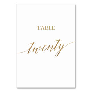 Elegante Goldkalligraphie-Tischnummer 20 Tischnummer